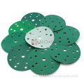 Gancho de película verde y disco de papel de lijado